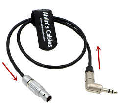 Таймкод кабель 3.5 Mini Jack (угловой разъем) - Lemo 5 Pin